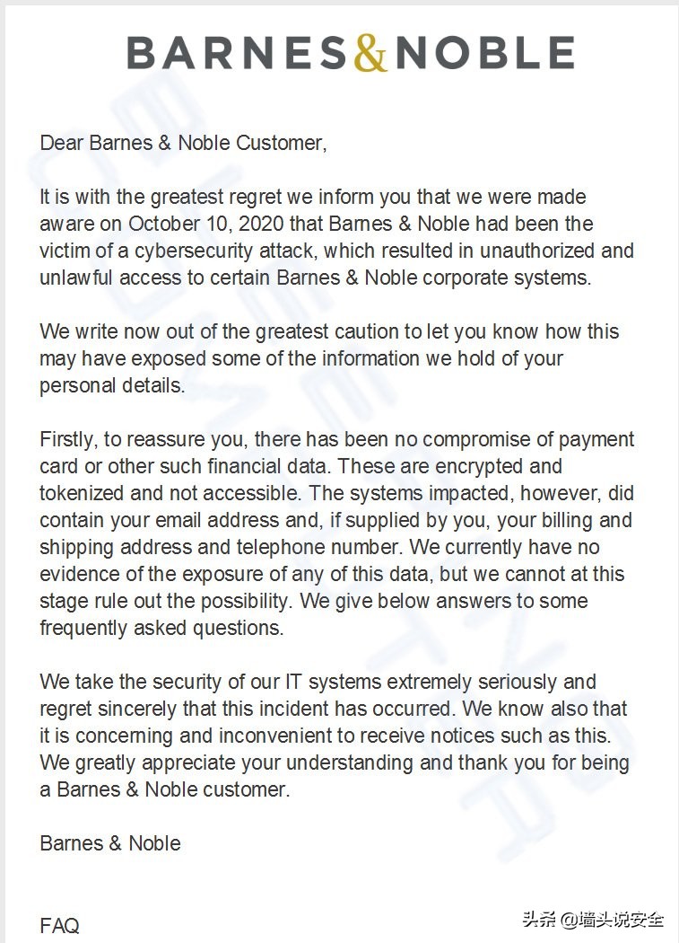 美书店巨头Barnes&Noble遭遇网络攻击,用户数据泄露
